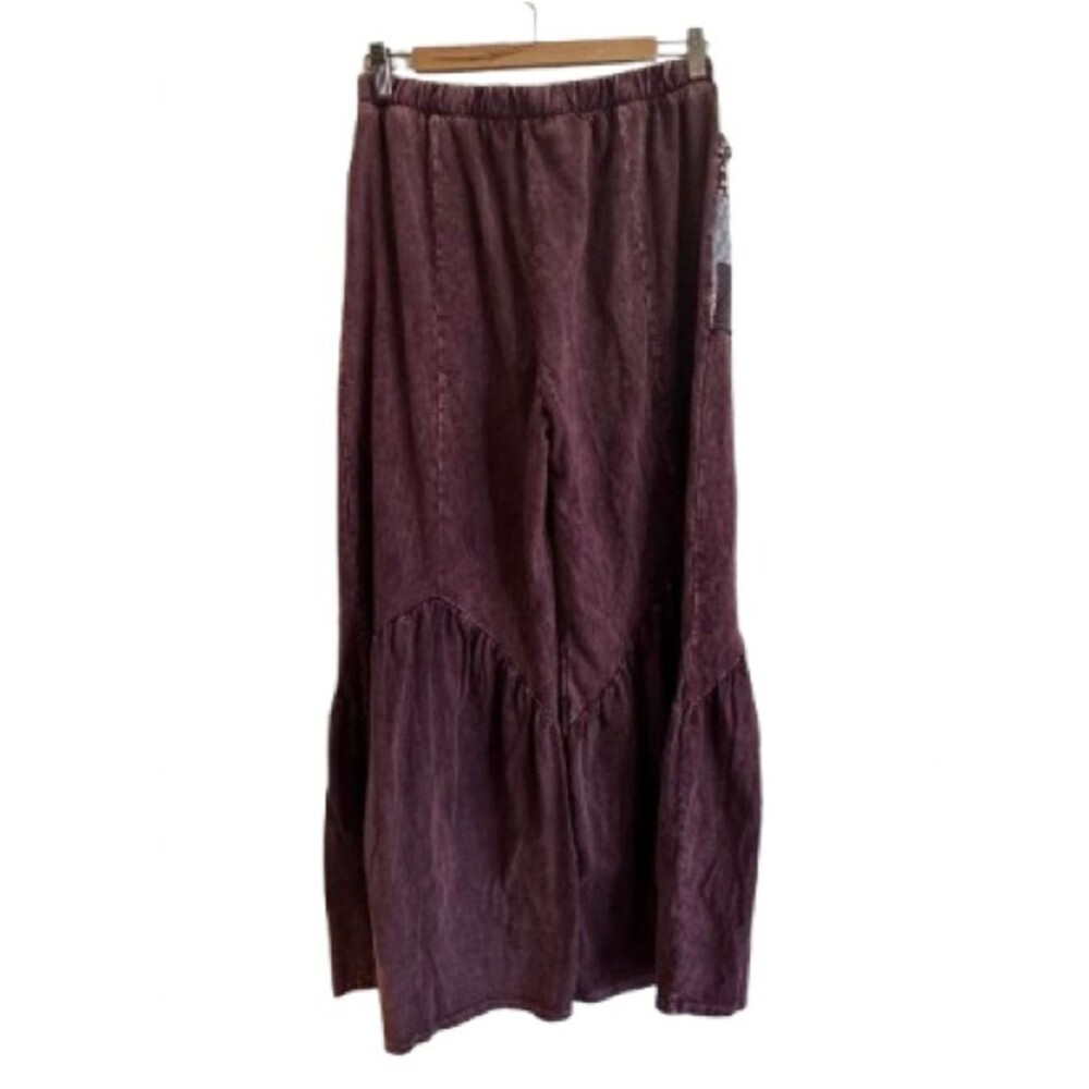 J. Her Patchwork-Pocket Wide-Leg Pants — Plum Size L - Picture 8 of 8